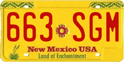 NM license plate 663SGM