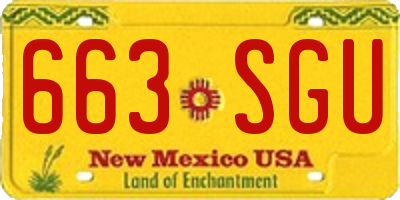 NM license plate 663SGU