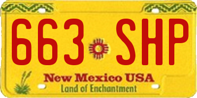NM license plate 663SHP