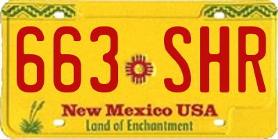 NM license plate 663SHR