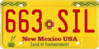 NM license plate 663SIL