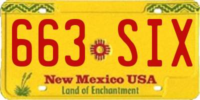 NM license plate 663SIX