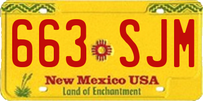 NM license plate 663SJM