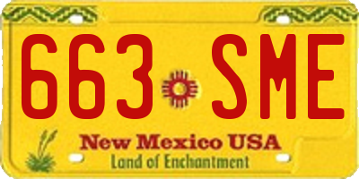NM license plate 663SME