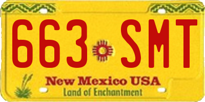 NM license plate 663SMT