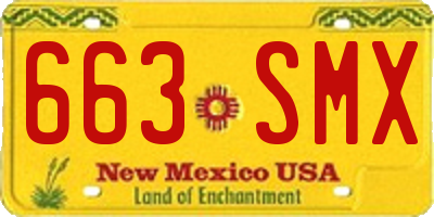 NM license plate 663SMX