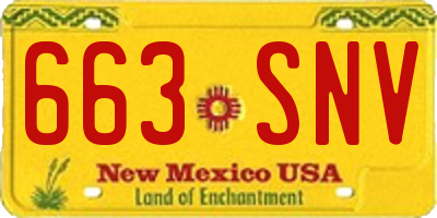 NM license plate 663SNV