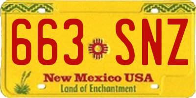 NM license plate 663SNZ
