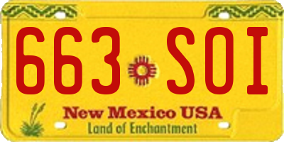 NM license plate 663SOI