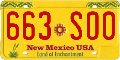 NM license plate 663SOO