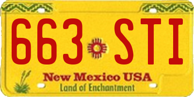 NM license plate 663STI