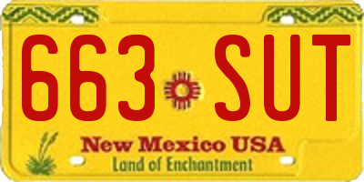 NM license plate 663SUT