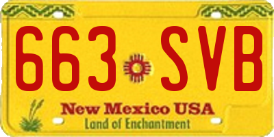 NM license plate 663SVB