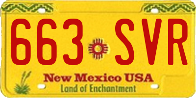 NM license plate 663SVR