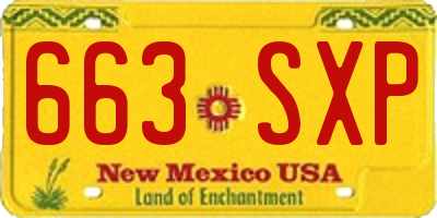 NM license plate 663SXP