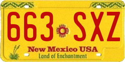 NM license plate 663SXZ