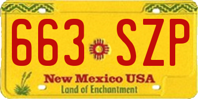 NM license plate 663SZP