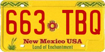 NM license plate 663TBQ