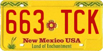 NM license plate 663TCK