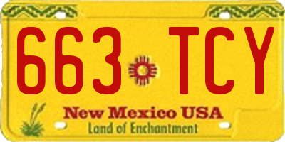 NM license plate 663TCY