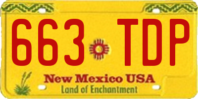 NM license plate 663TDP