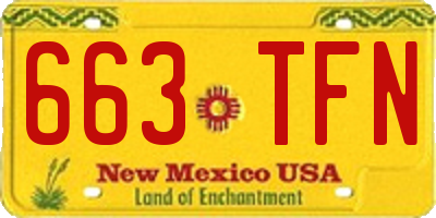 NM license plate 663TFN