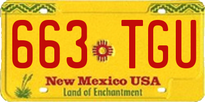NM license plate 663TGU
