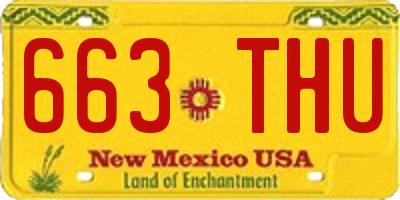 NM license plate 663THU