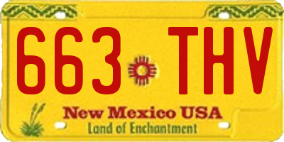 NM license plate 663THV