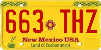 NM license plate 663THZ