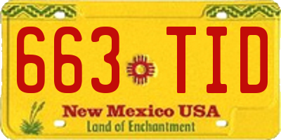 NM license plate 663TID