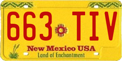 NM license plate 663TIV