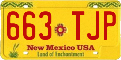 NM license plate 663TJP