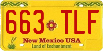 NM license plate 663TLF