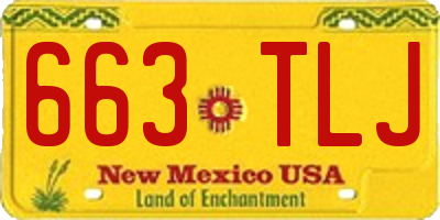 NM license plate 663TLJ