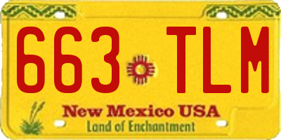 NM license plate 663TLM