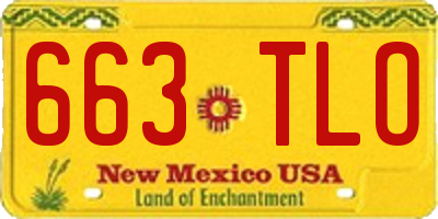NM license plate 663TLO