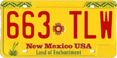 NM license plate 663TLW