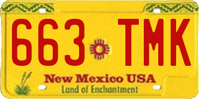 NM license plate 663TMK