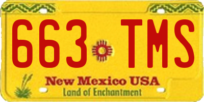 NM license plate 663TMS