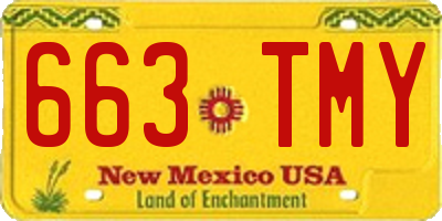NM license plate 663TMY