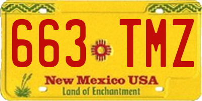 NM license plate 663TMZ