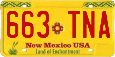 NM license plate 663TNA