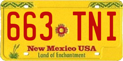 NM license plate 663TNI