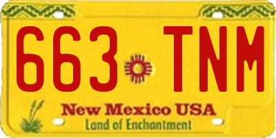 NM license plate 663TNM