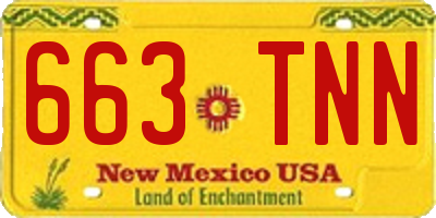 NM license plate 663TNN