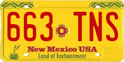 NM license plate 663TNS