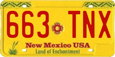 NM license plate 663TNX