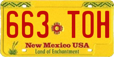 NM license plate 663TOH