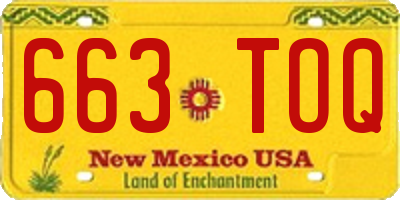NM license plate 663TOQ